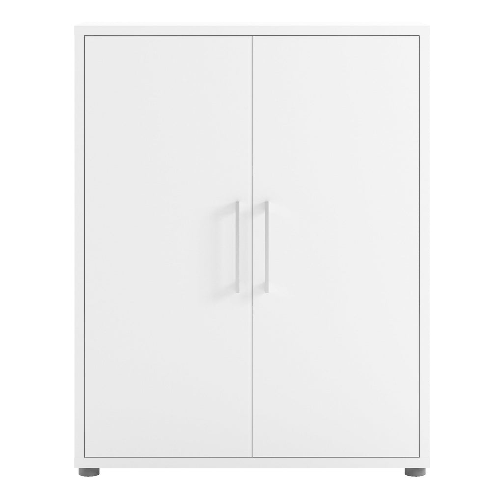 Prima Bookcase 2 Shelves with 2 Doors in White - image 2