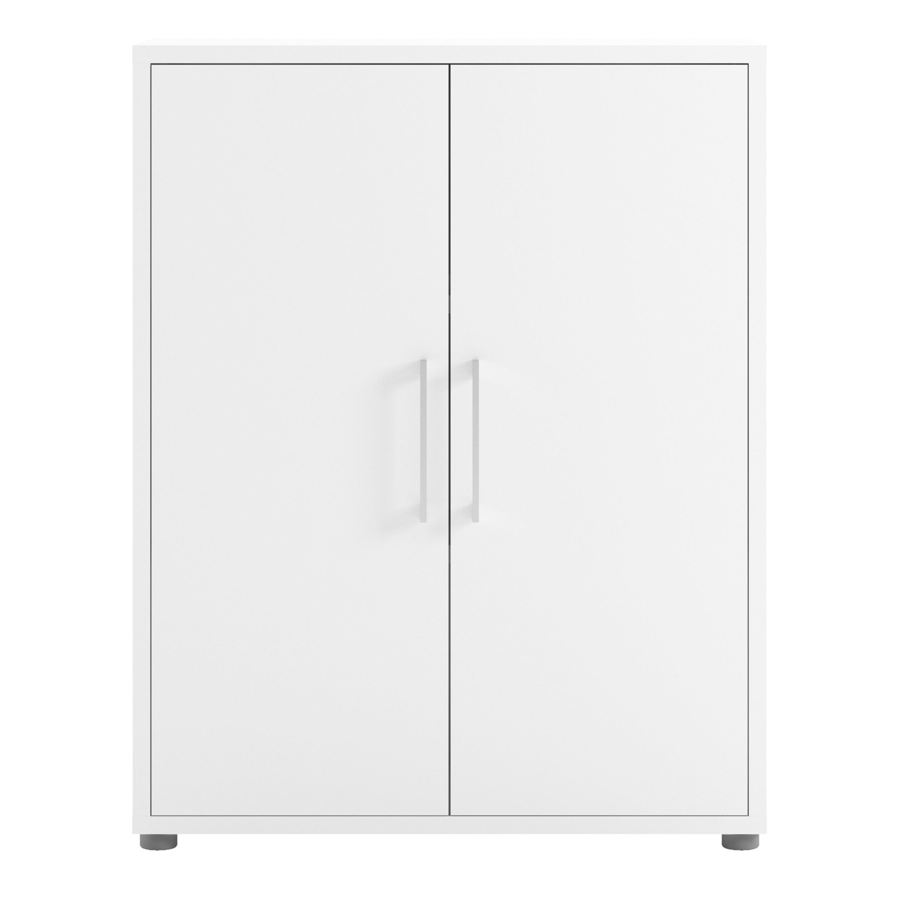 Prima Bookcase 2 Shelves with 2 Doors in White - image 2