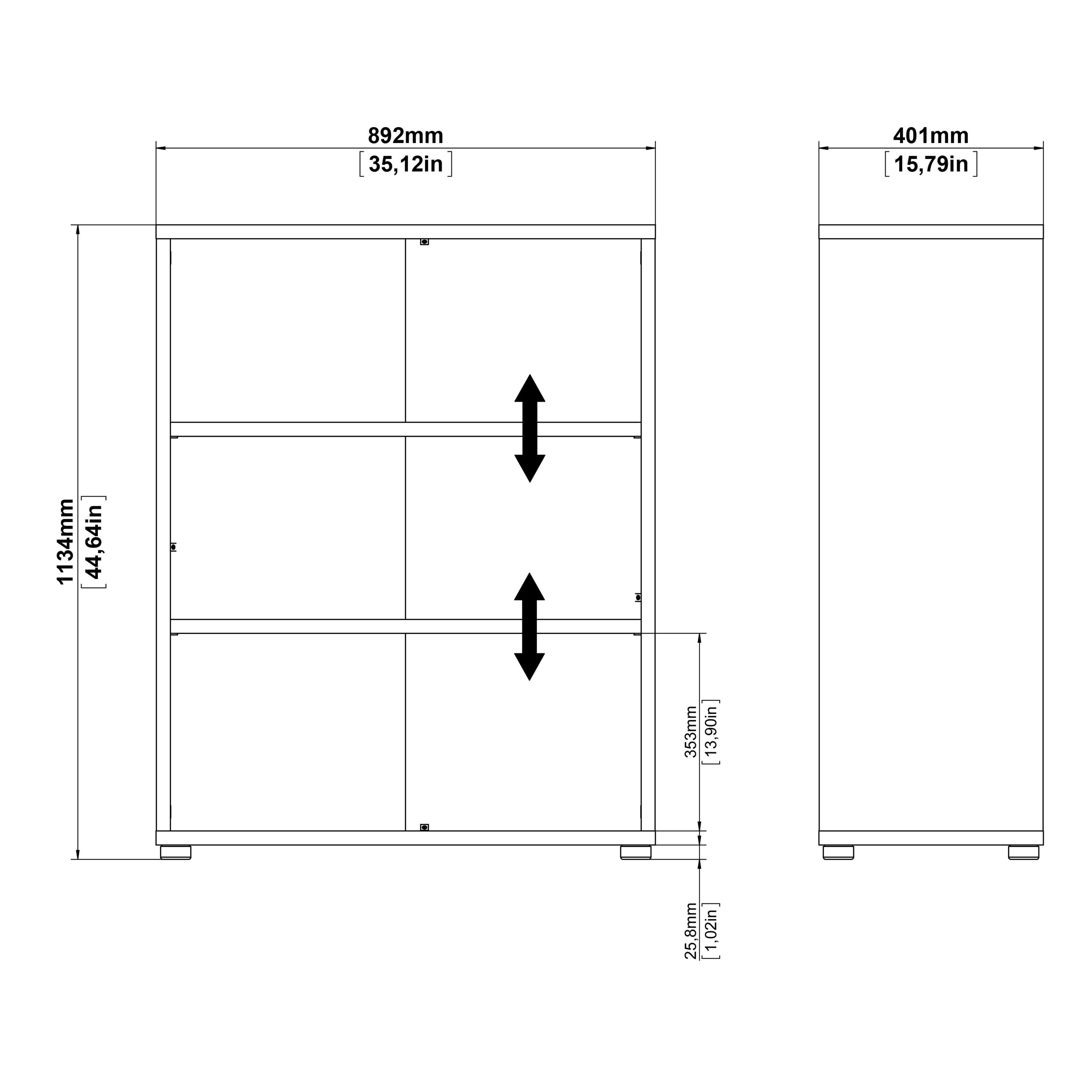 Prima Bookcase 2 Shelves in Oak - image 10