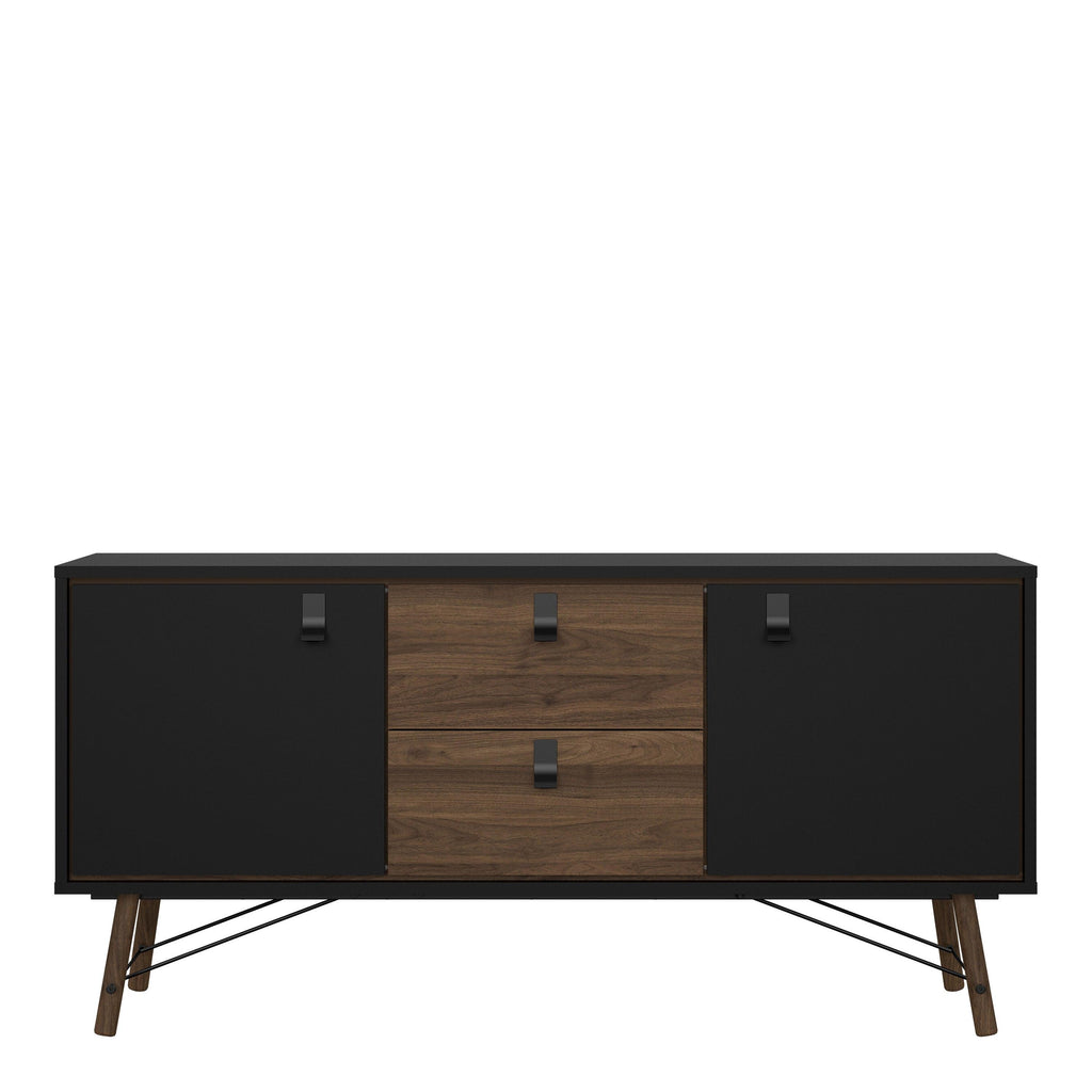 Ry Sideboard 2 Doors 2 Drawers in Matt Black Walnut - image 2