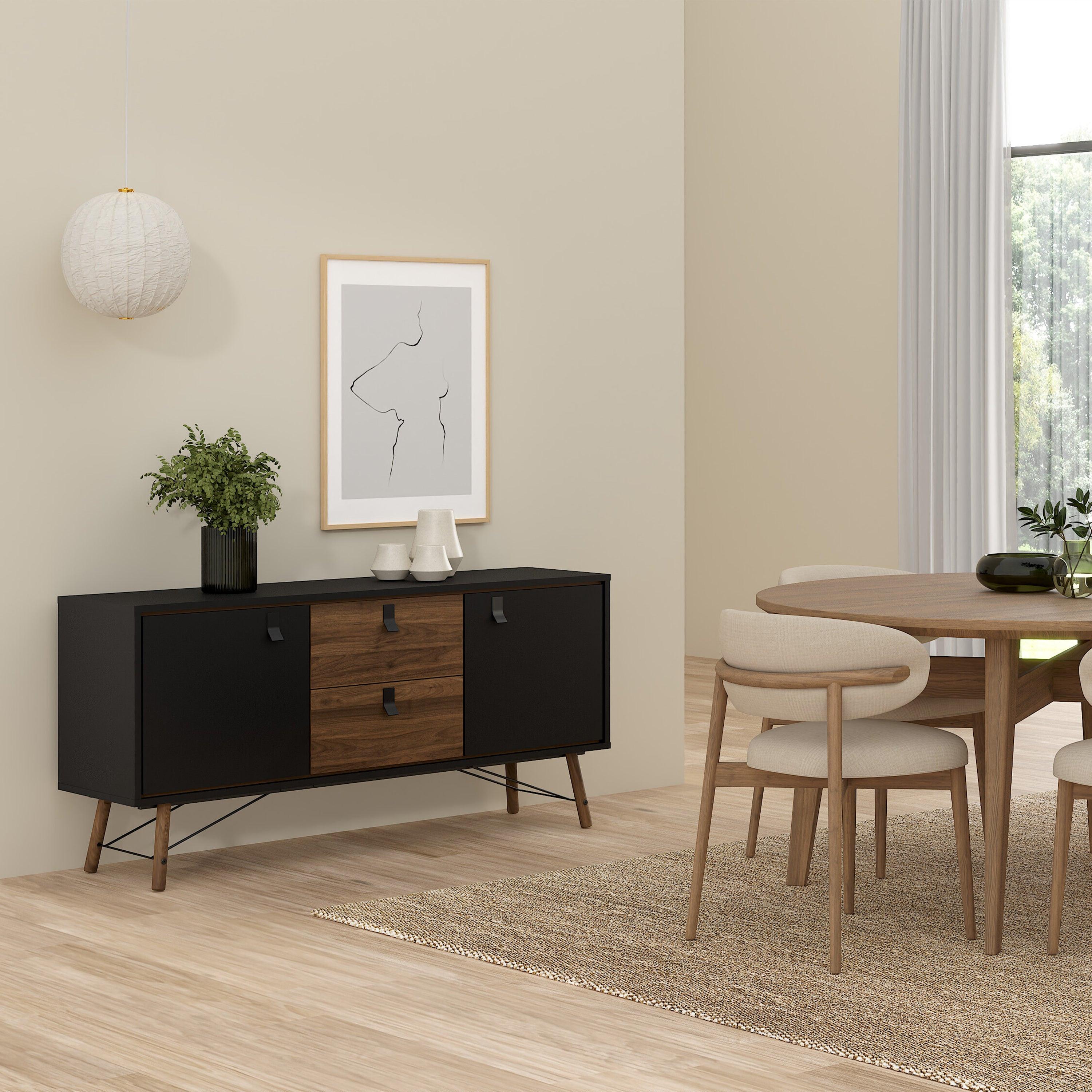 Ry Sideboard 2 Doors 2 Drawers in Matt Black Walnut - image 6