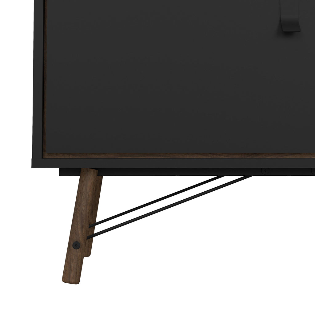 Ry TV Unit 1 Door 1 Drawer in Matt Black Walnut - image 10
