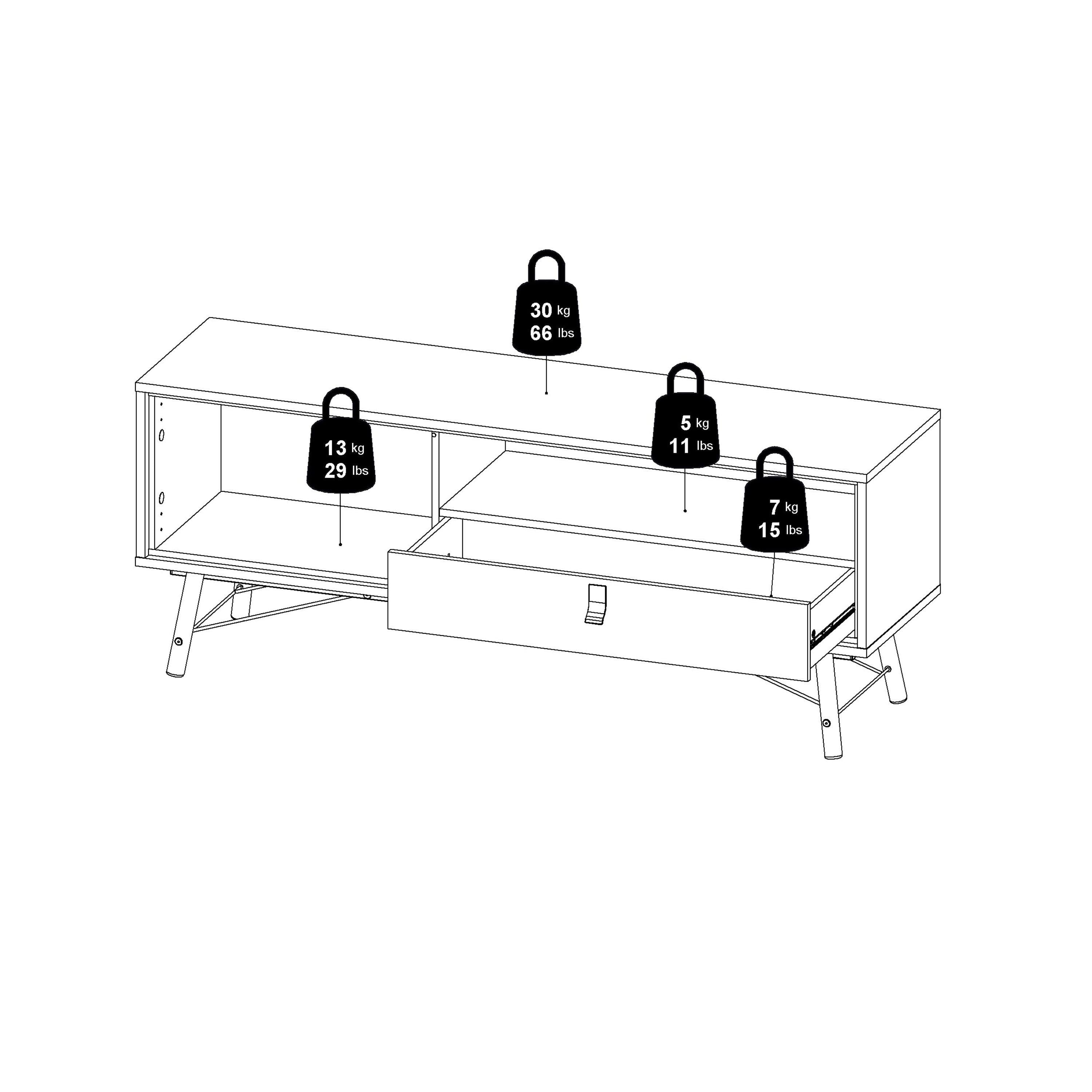 Ry TV Unit 1 Door 1 Drawer in Matt Black Walnut - image 13