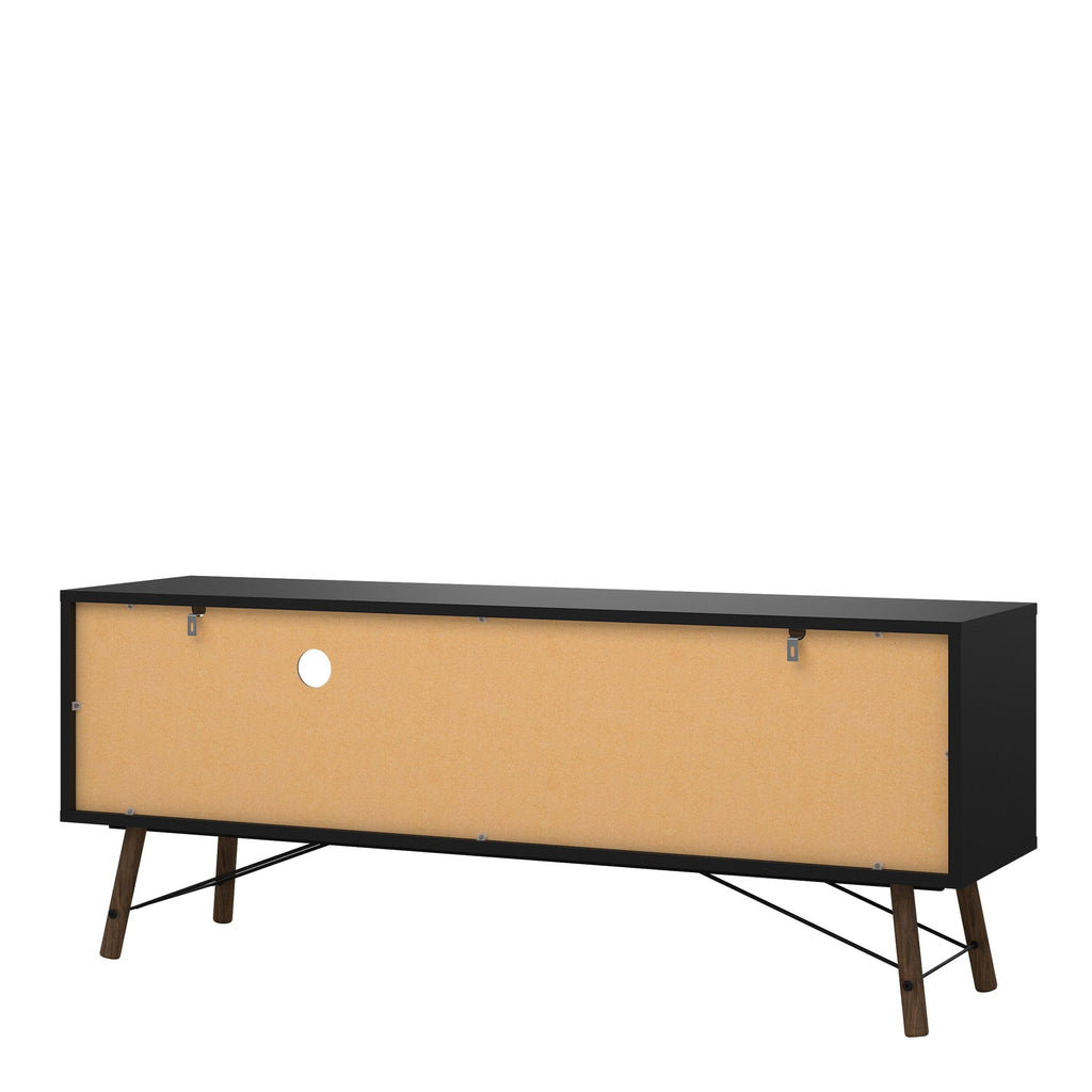 Ry TV Unit 1 Door 1 Drawer in Matt Black Walnut - image 4