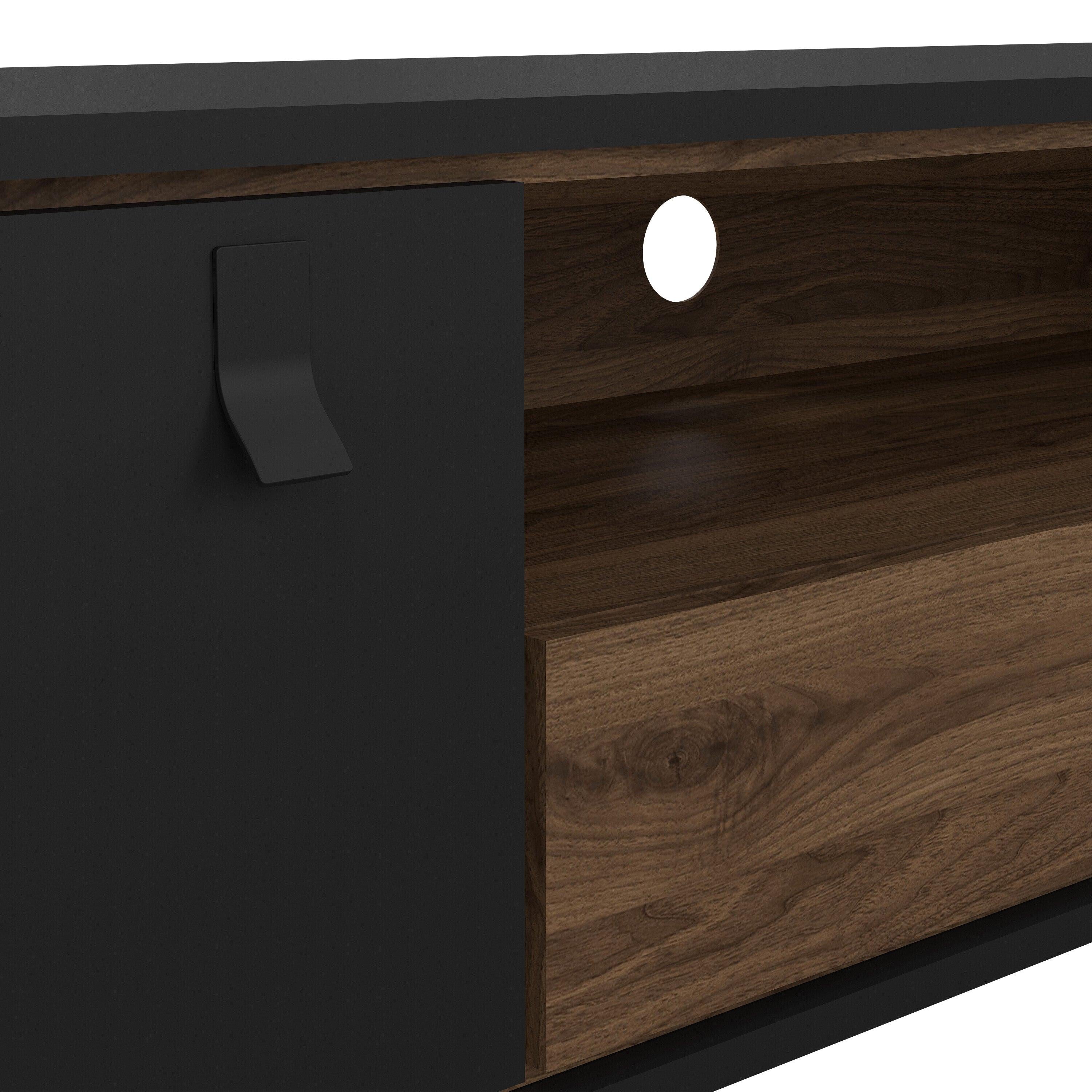 Ry TV Unit 1 Door 1 Drawer in Matt Black Walnut - image 8