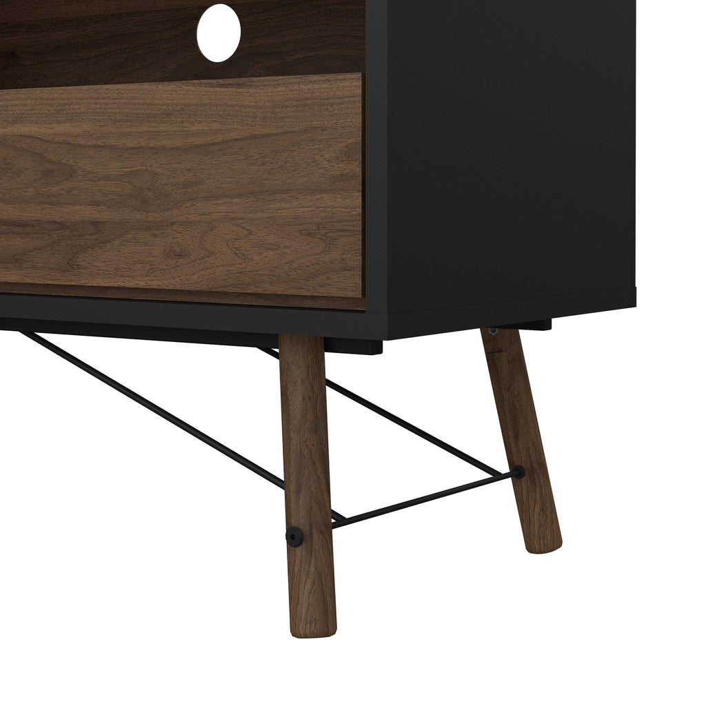 Ry TV Unit 1 Door 1 Drawer in Matt Black Walnut - image 9