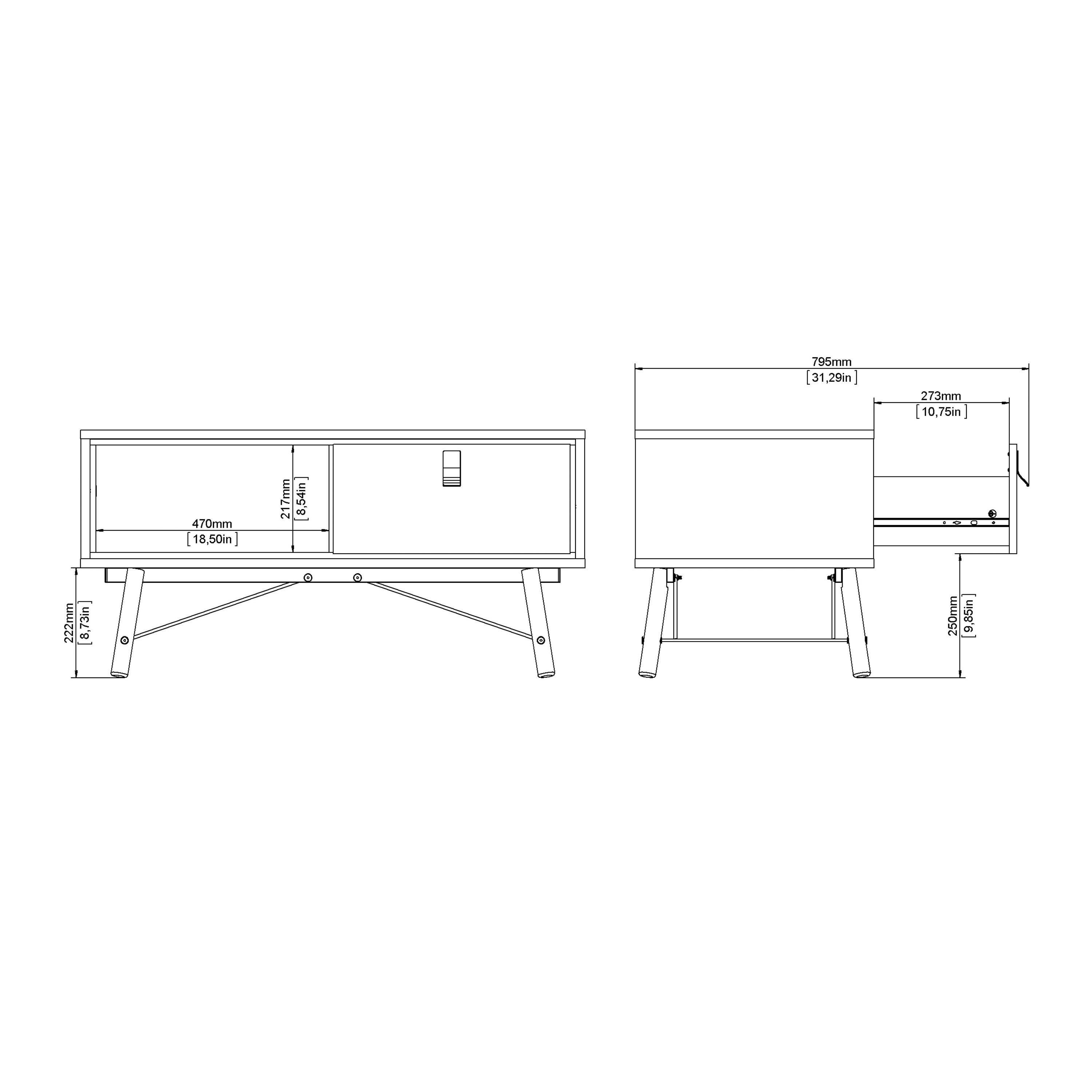 Ry Coffee Table with 1 Drawer in Matt White - image 12