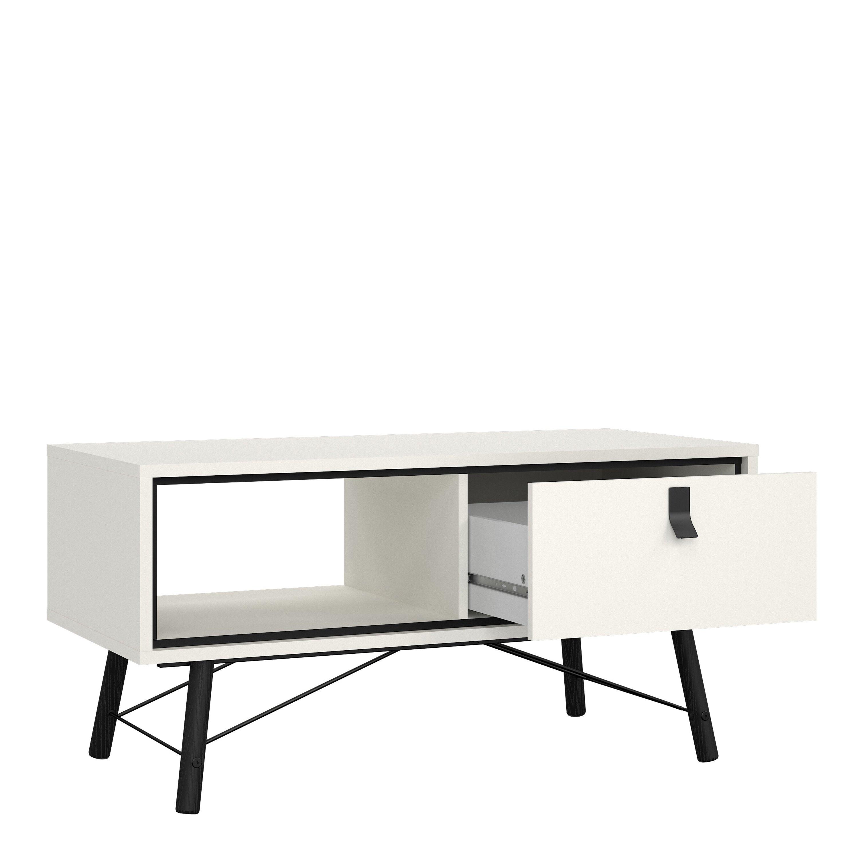 Ry Coffee Table with 1 Drawer in Matt White - image 5