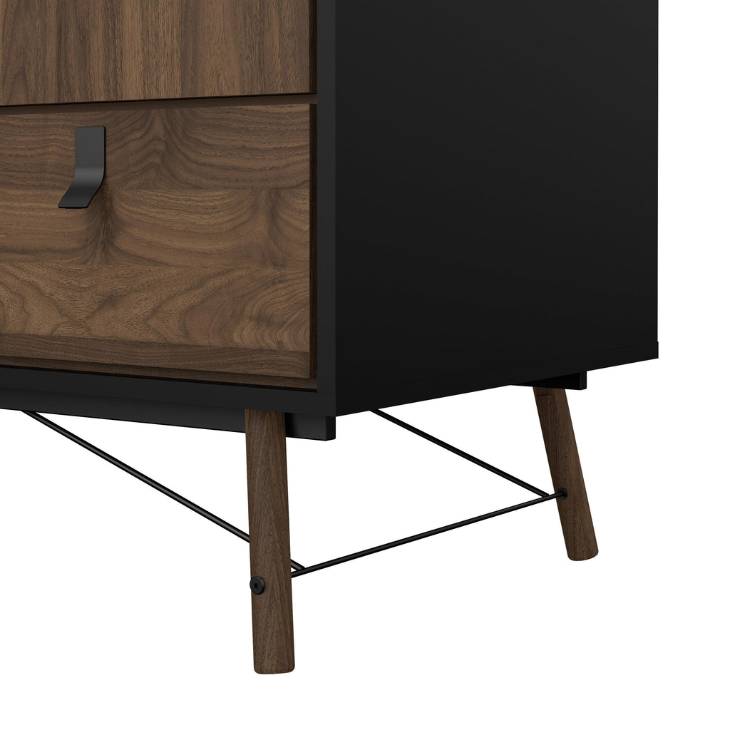 Ry Wardrobe 3 Doors 3 Drawers in Matt Black Walnut - image 10