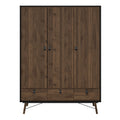 Ry Wardrobe 3 Doors 3 Drawers in Matt Black Walnut - image 2