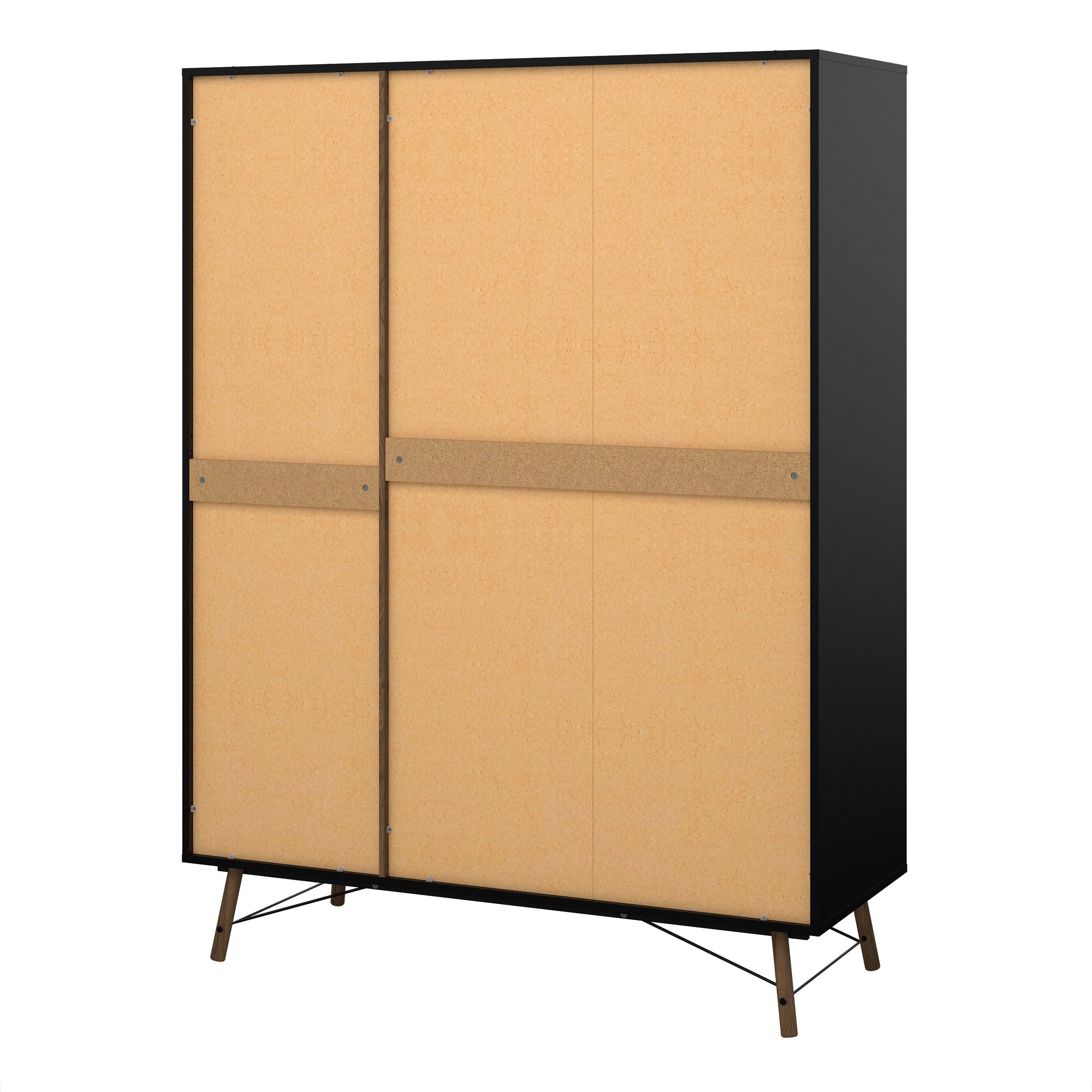 Ry Wardrobe 3 Doors 3 Drawers in Matt Black Walnut - image 4