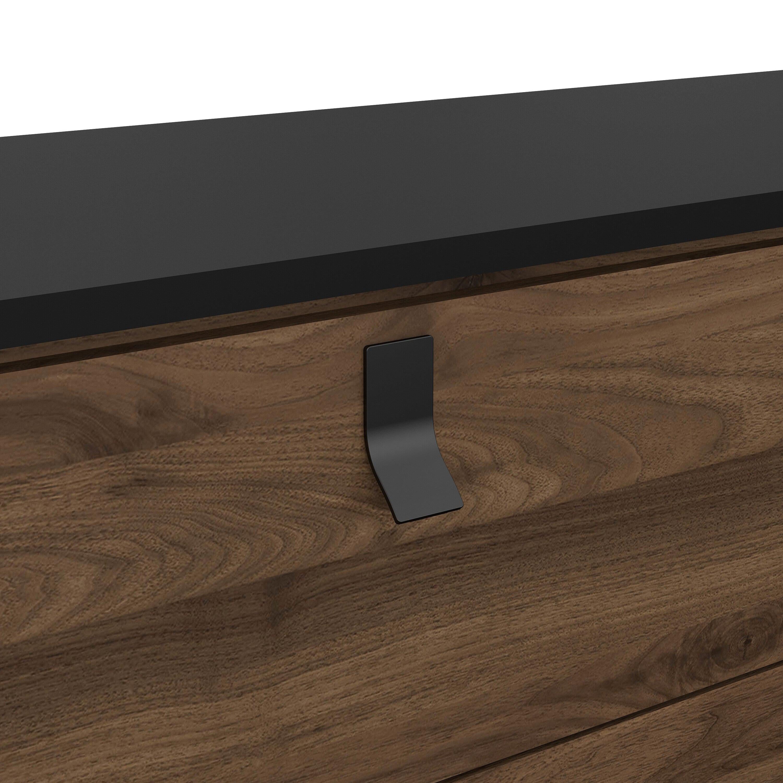 Ry Wide Double Chest of Drawers 6 Drawers in Matt Black Walnut - image 8