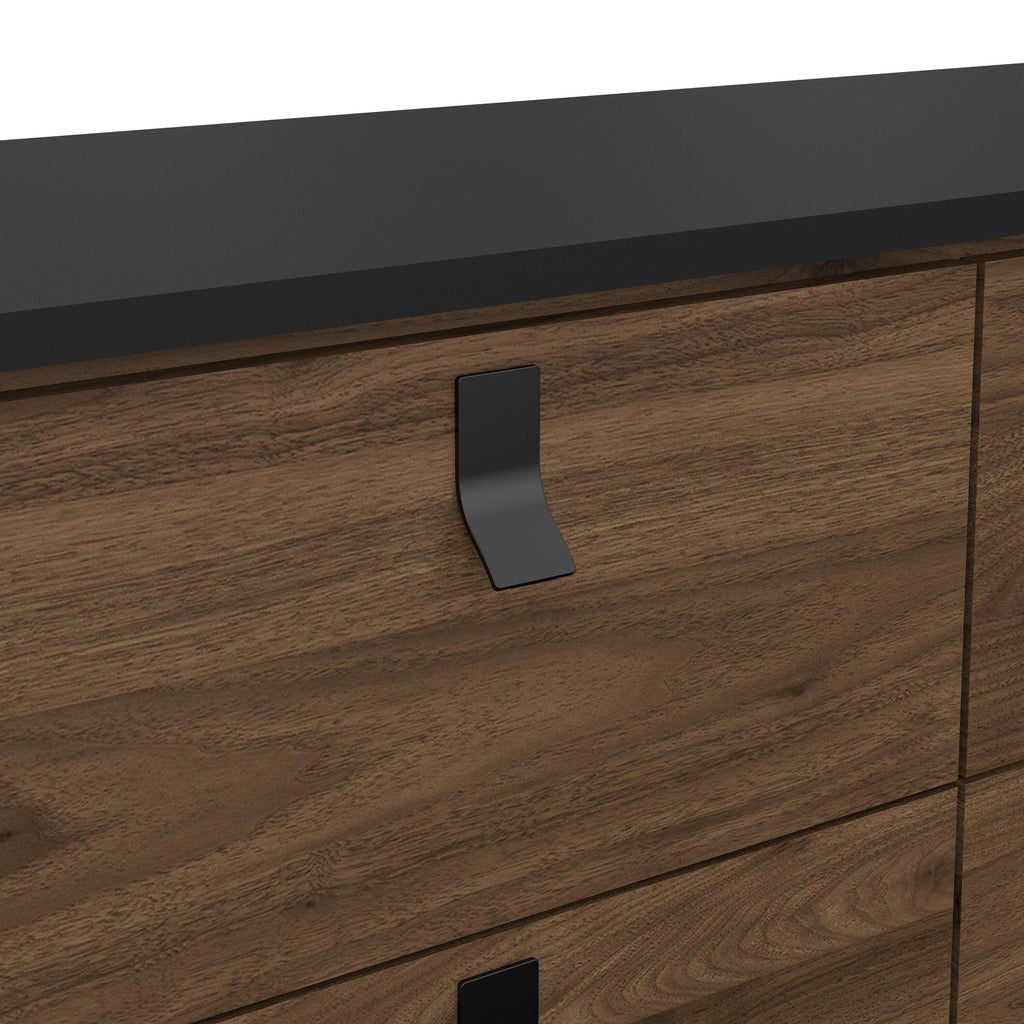 Ry Double Chest of Drawers 6 Drawers in Matt Black Walnut - image 7