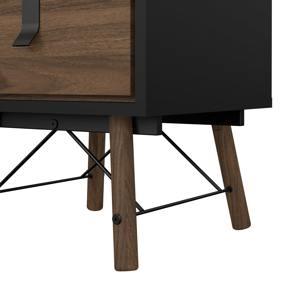 Ry Bedside Cabinet 2 Drawer in Matt Black Walnut - image 10