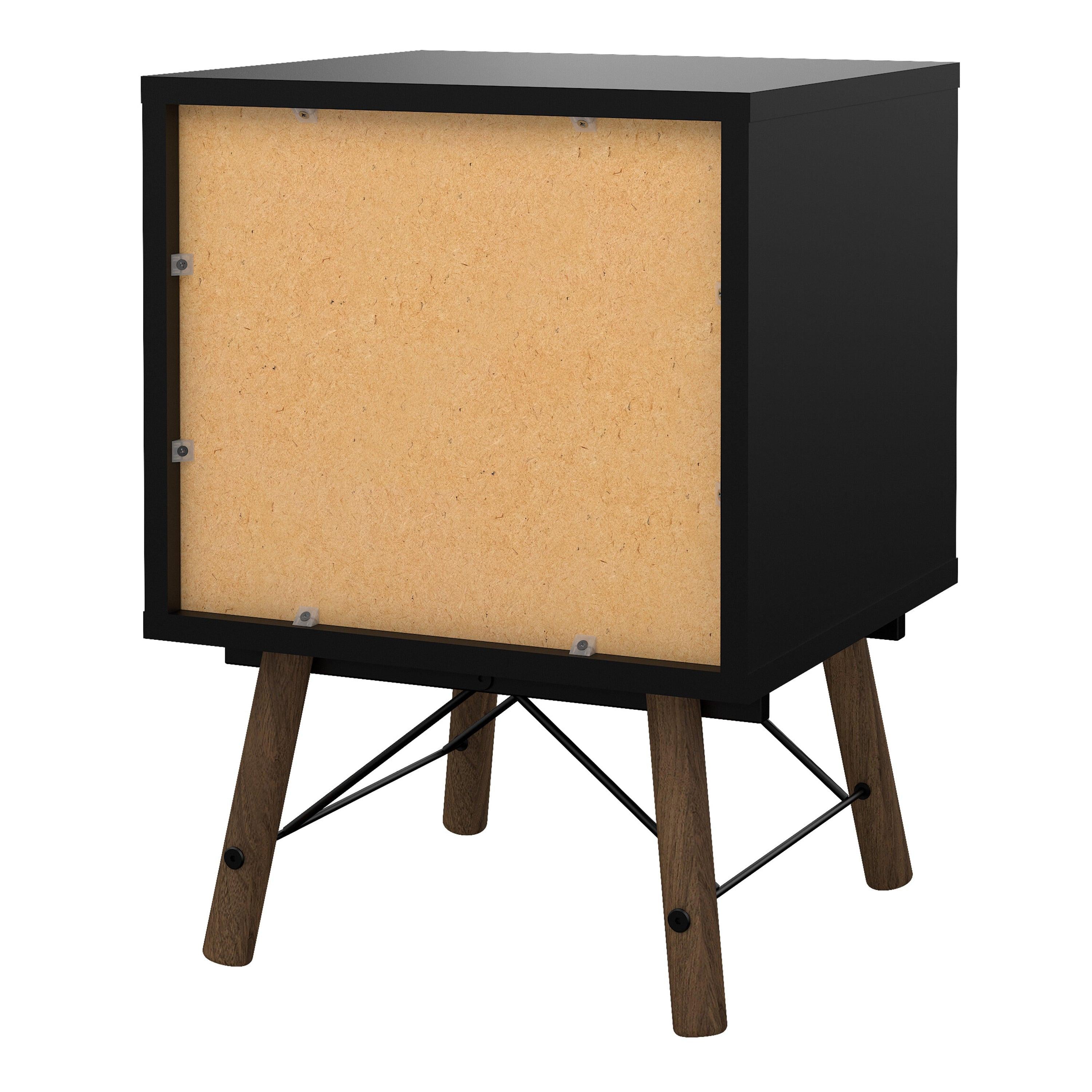 Ry Bedside Cabinet 2 Drawer in Matt Black Walnut - image 4
