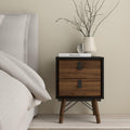 Ry Package - Wardrobe 3 Doors + 3 Drawers + Double chest 6 Drawers + Bedside Cabinet 2 Drawers in Matt Black Walnut - image 4