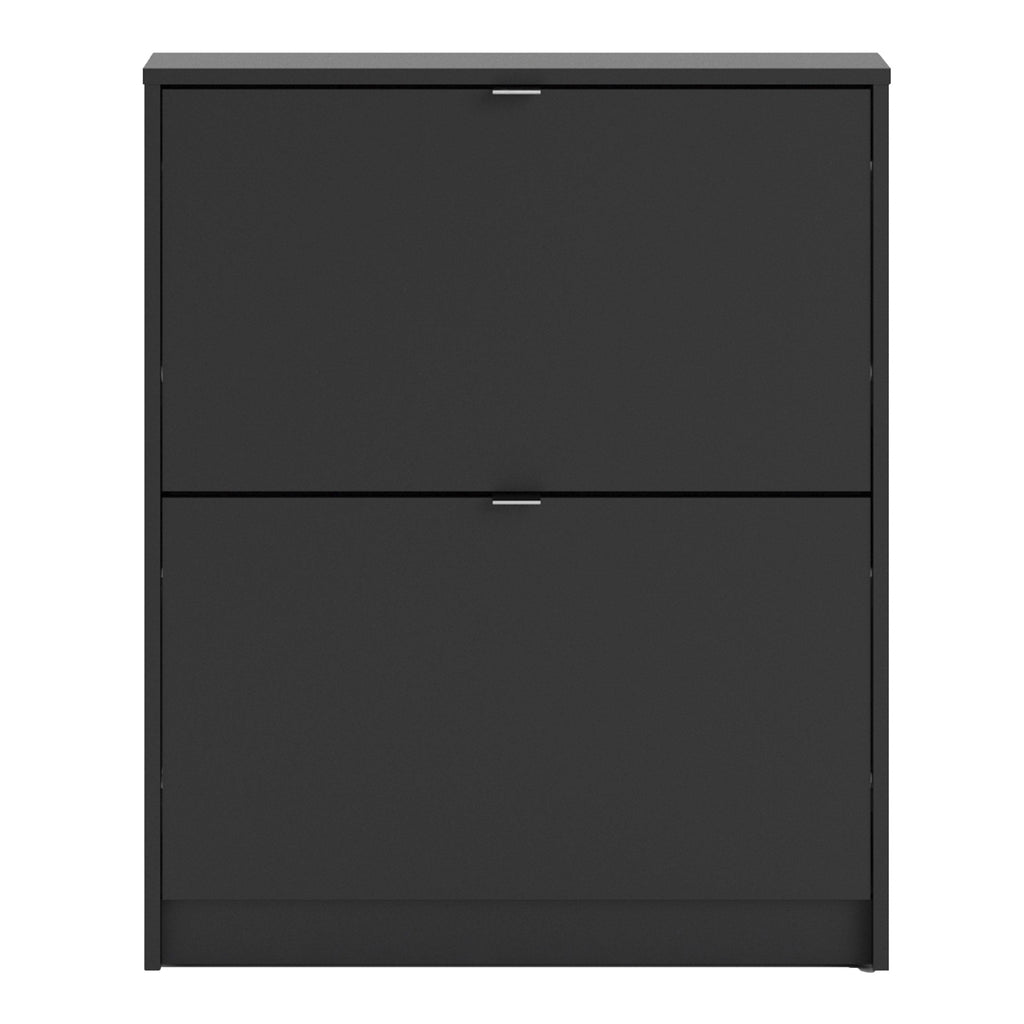 Shoes Shoe Cabinet 2 Flip Down Doors and 1 layer in Matt Black - image 2