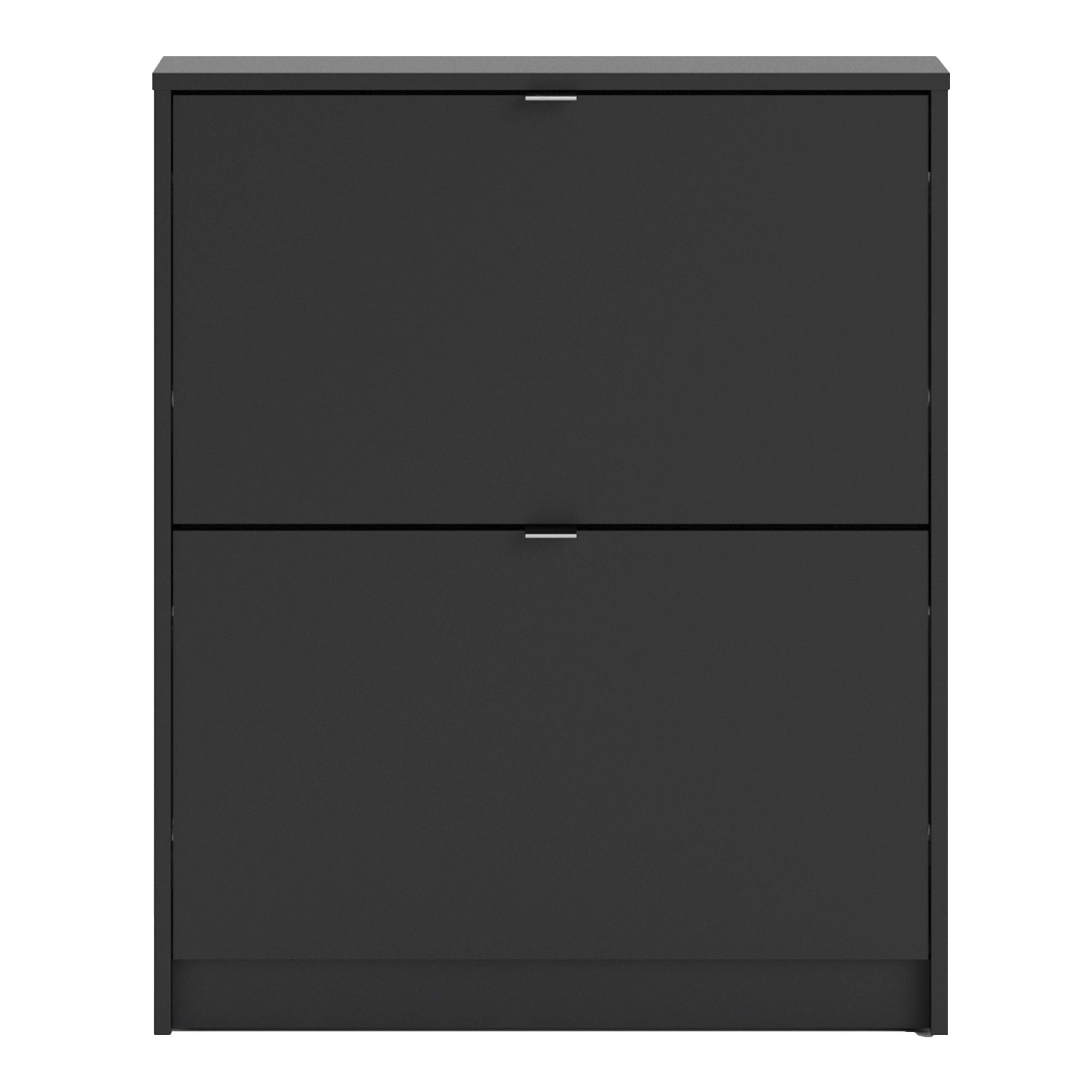 Shoes Shoe Cabinet 2 Flip Down Doors and 1 layer in Matt Black - image 2