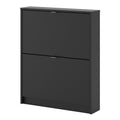 Shoes Shoe Cabinet 2 Flip Down Doors and 1 layer in Matt Black - image 3