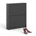 Shoes Shoe Cabinet 2 Flip Down Doors and 1 layer in Matt Black - image 4