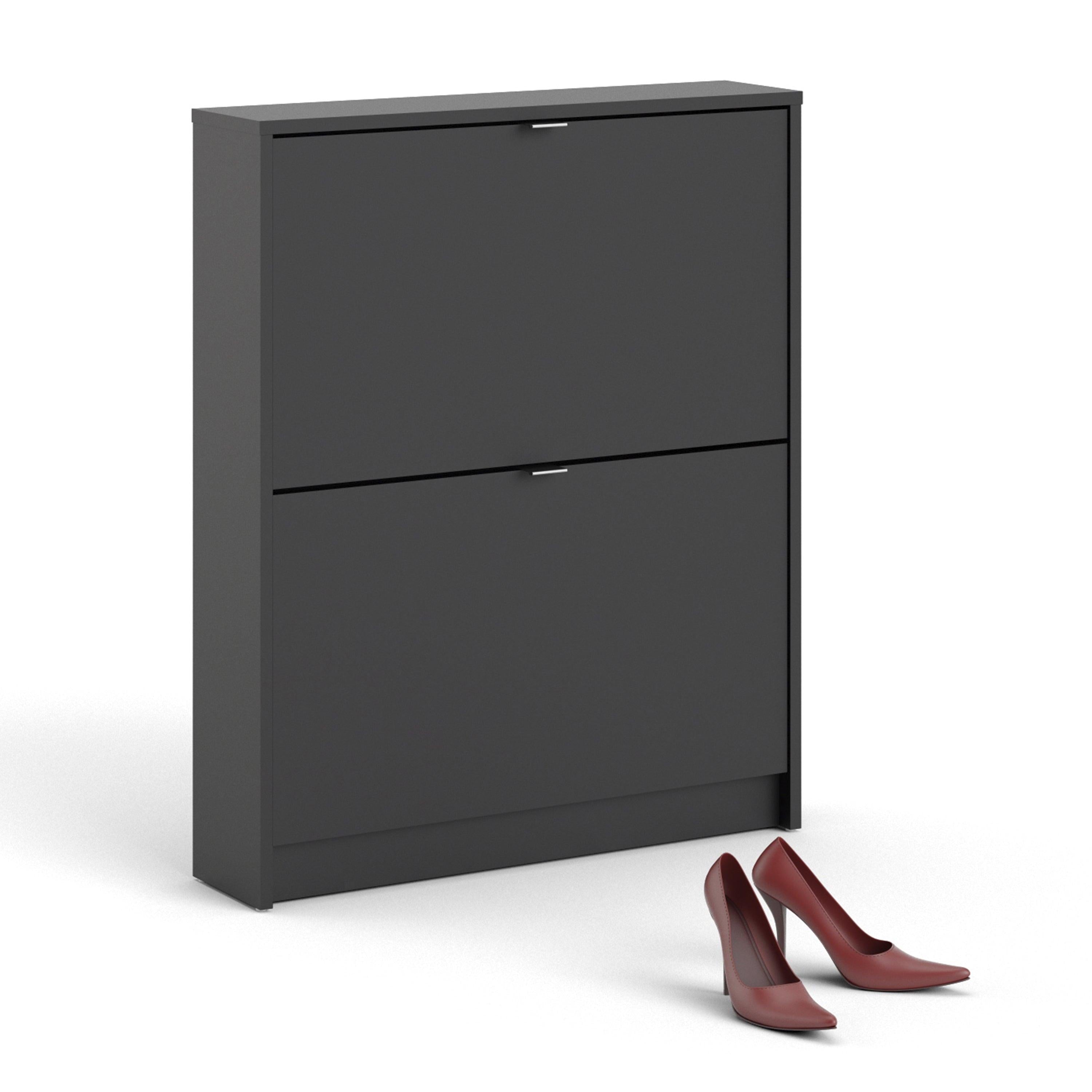 Shoes Shoe Cabinet 2 Flip Down Doors and 1 layer in Matt Black - image 4