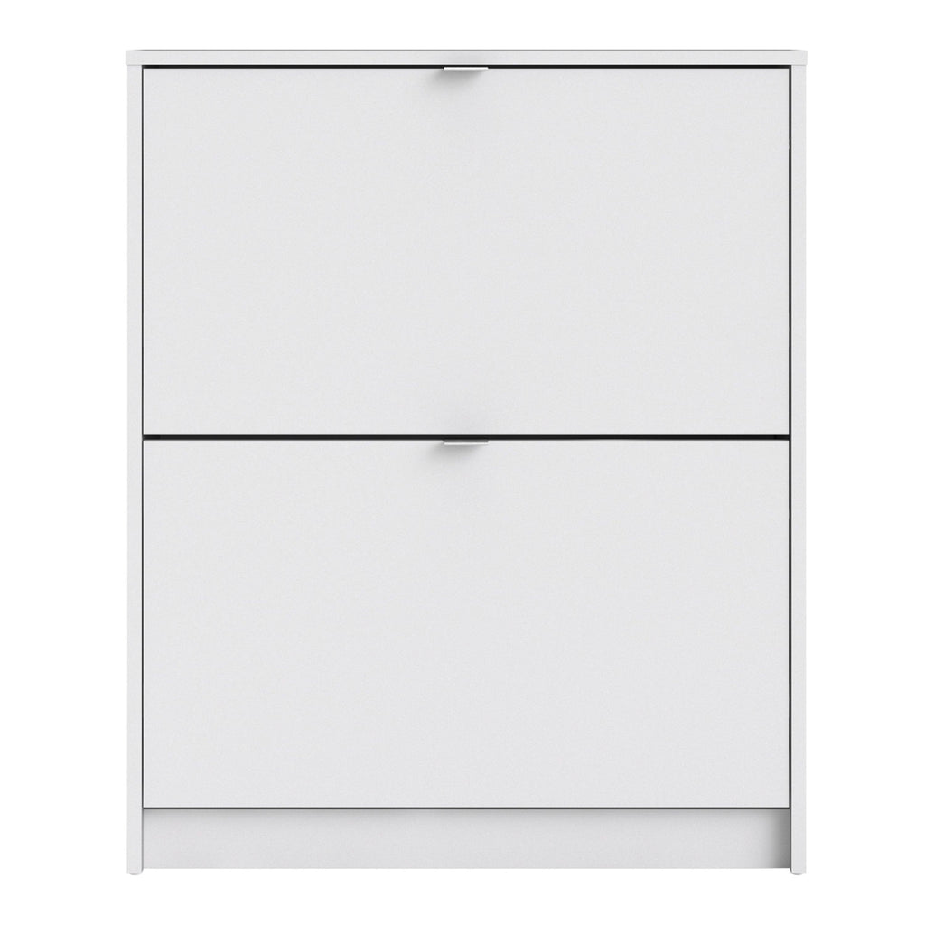 Shoes Shoe Cabinet 2 Flip Down Doors and 2 layers in White - image 2