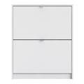 Shoes Shoe Cabinet 2 Flip Down Doors and 2 layers in White - image 2