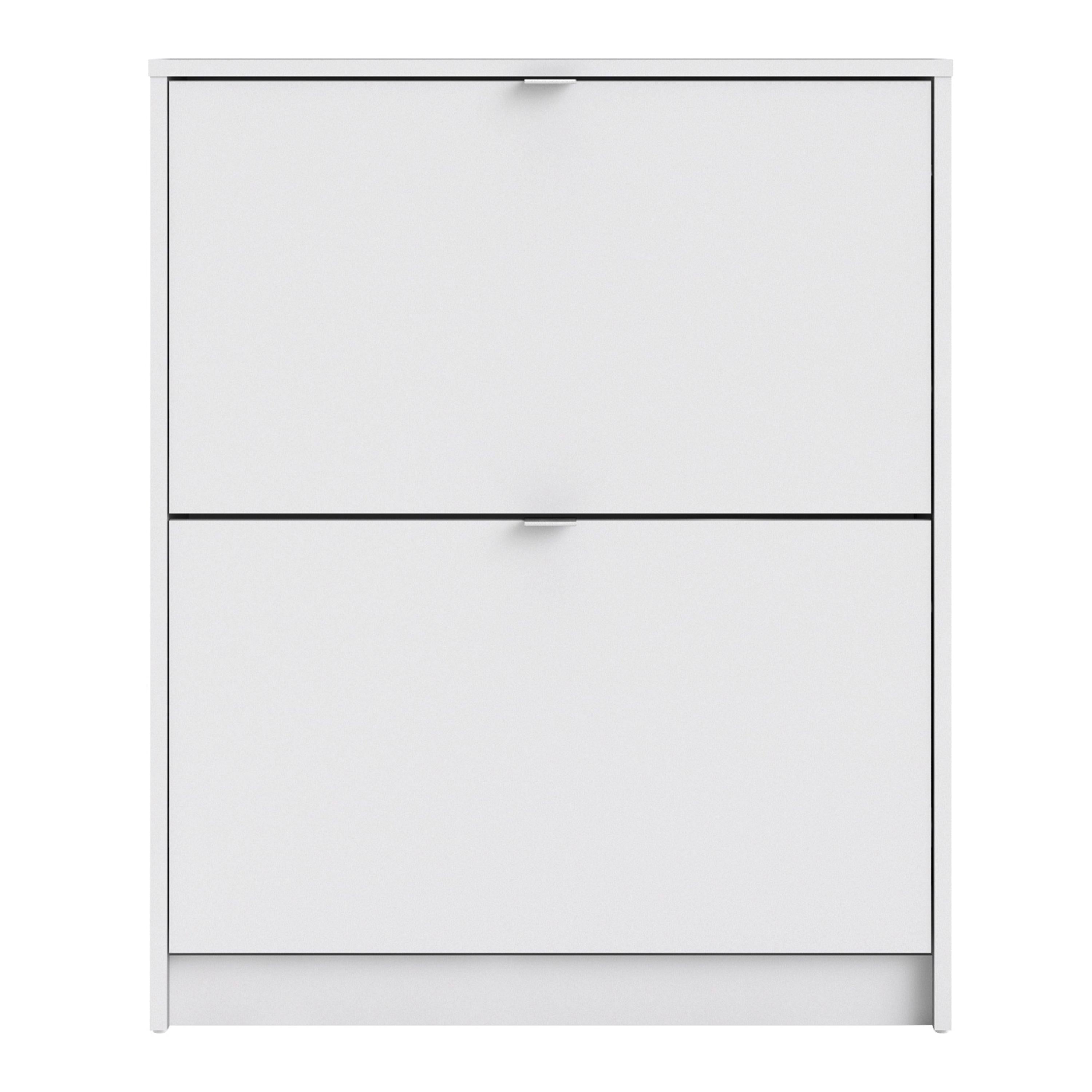 Shoes Shoe Cabinet 2 Flip Down Doors and 2 layers in White - image 2