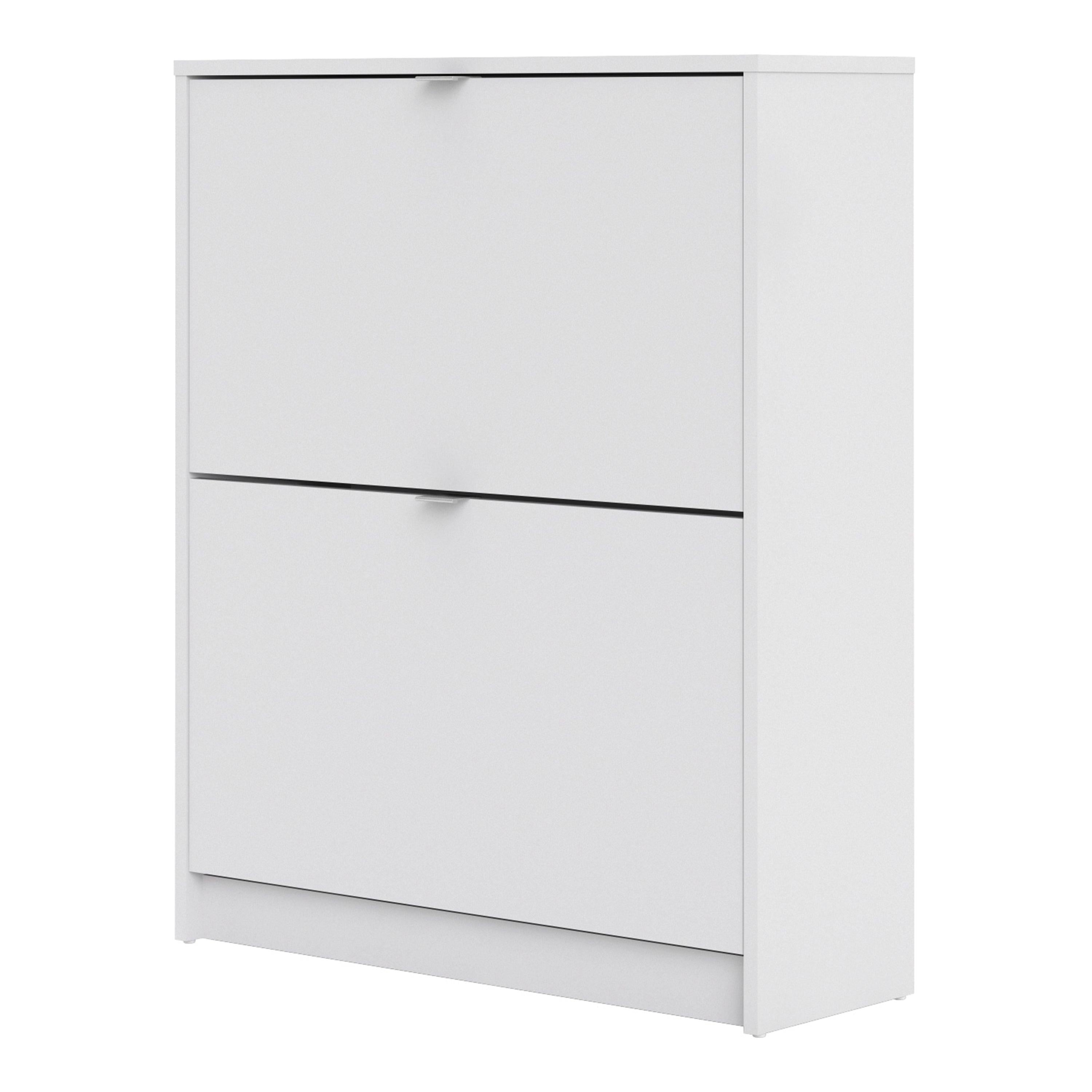 Shoes Shoe Cabinet 2 Flip Down Doors and 2 layers in White - image 3