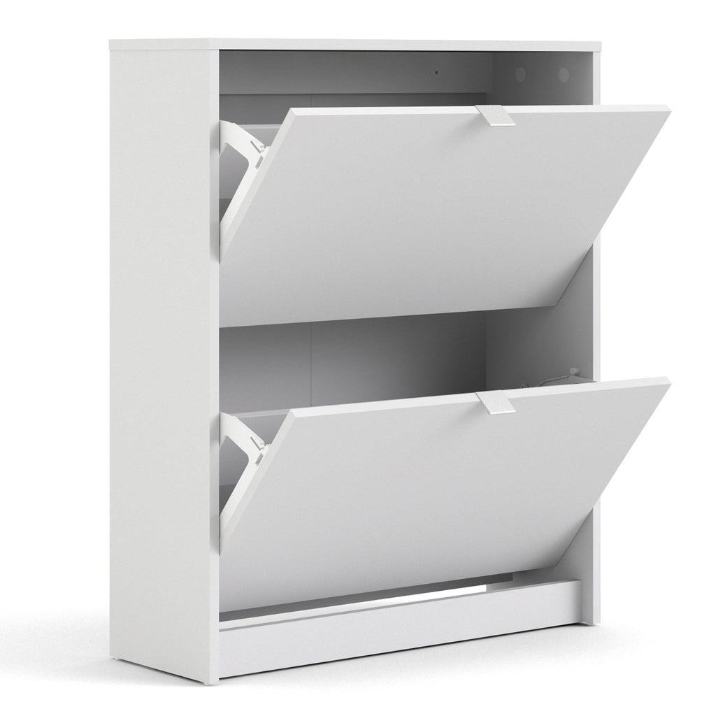 Shoes Shoe Cabinet 2 Flip Down Doors and 2 layers in White - image 4