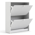 Shoes Shoe Cabinet 2 Flip Down Doors and 2 layers in White - image 4