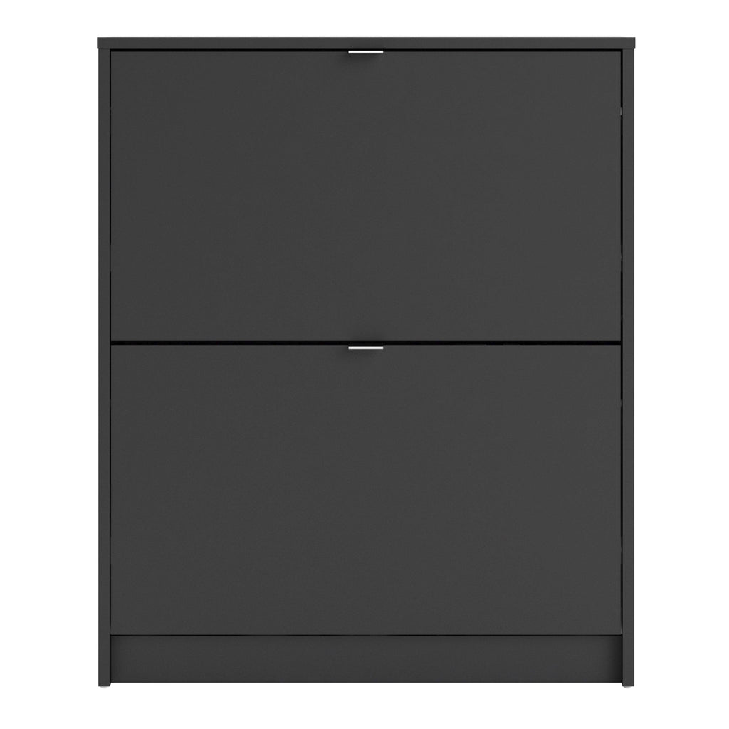Shoes Shoe Cabinet 2 Flip Down Doors and 2 layers in Matt Black - image 2