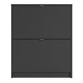 Shoes Shoe Cabinet 2 Flip Down Doors and 2 layers in Matt Black - image 2