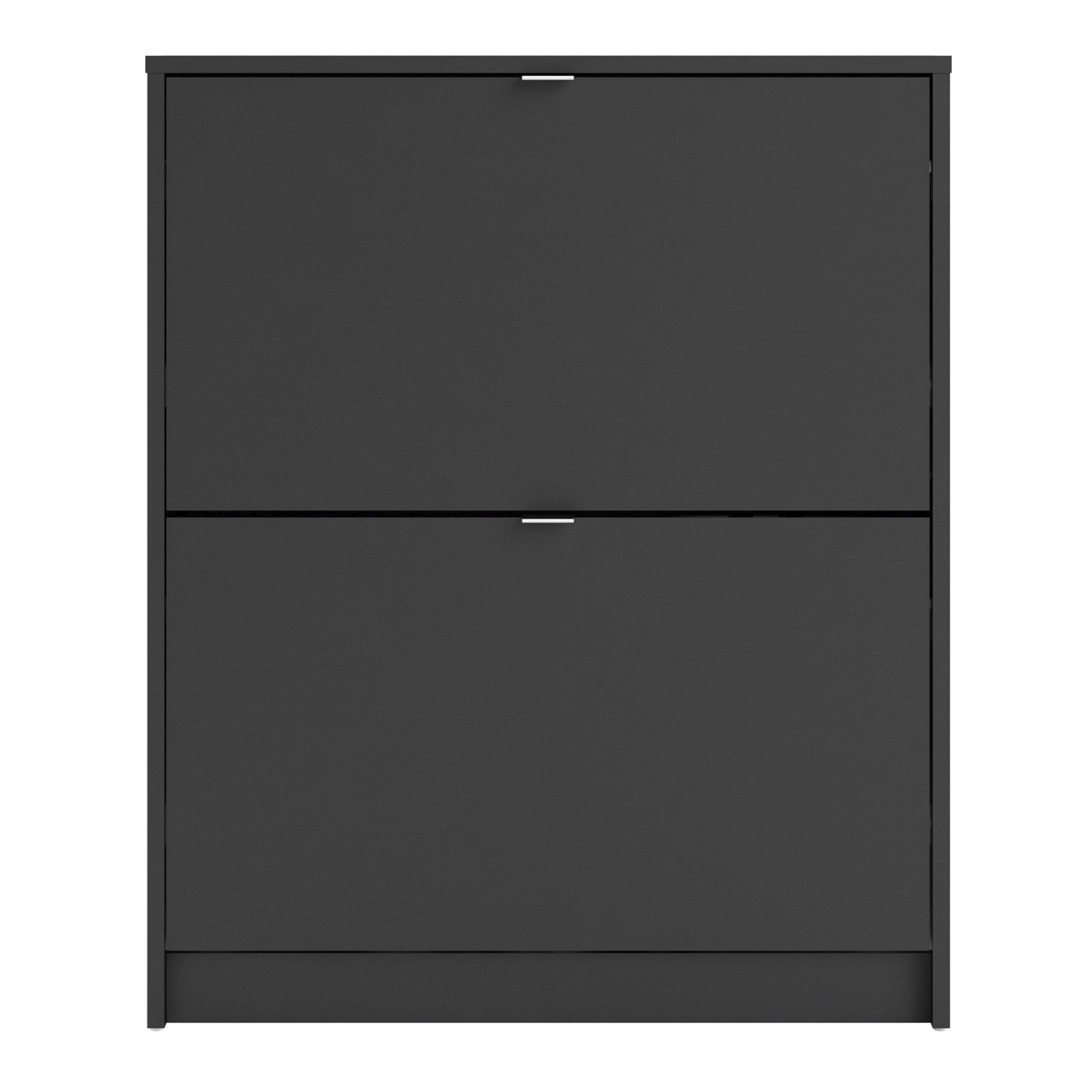 Shoes Shoe Cabinet 2 Flip Down Doors and 2 layers in Matt Black - image 2