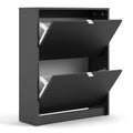 Shoes Shoe Cabinet 2 Flip Down Doors and 2 layers in Matt Black - image 4