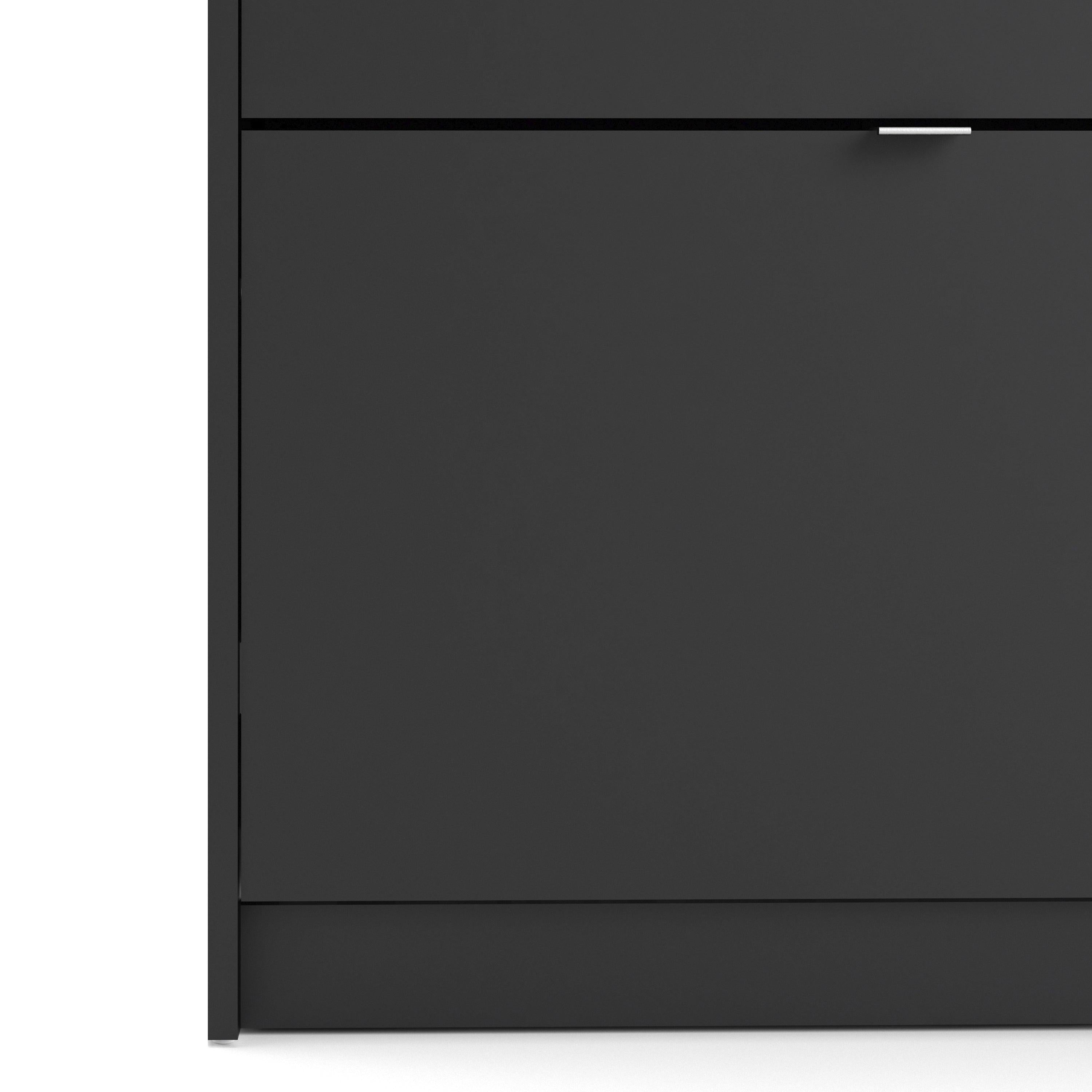 Shoes Shoe Cabinet 2 Flip Down Doors and 2 layers in Matt Black - image 8