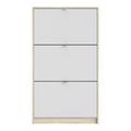 Shoes Shoe Cabinet 3 Flip Down Doors and 2 layers Oak structure White - image 2