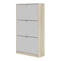 Shoes Shoe Cabinet 3 Flip Down Doors and 2 layers Oak structure White - image 3