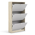 Shoes Shoe Cabinet 3 Flip Down Doors and 2 layers Oak structure White - image 4