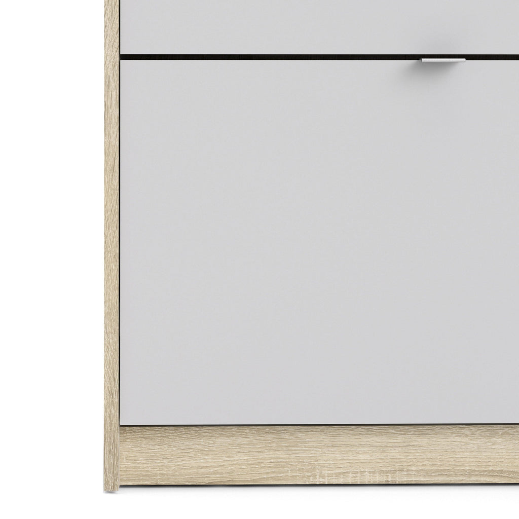 Shoes Shoe Cabinet 3 Flip Down Doors and 2 layers Oak structure White - image 9