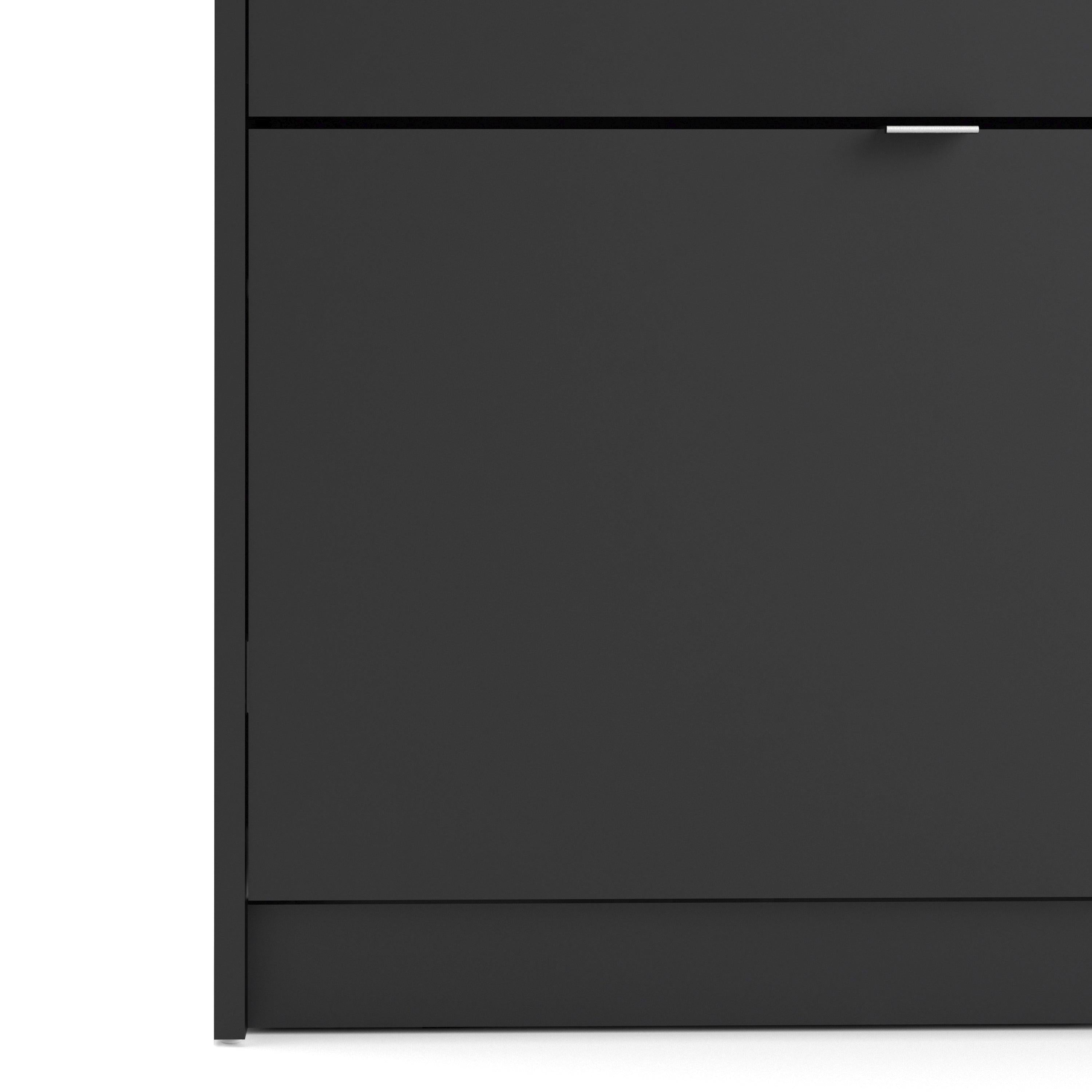 Shoes Shoe Cabinet 3 Flip Down Doors and 2 layers in Matt Black - image 9