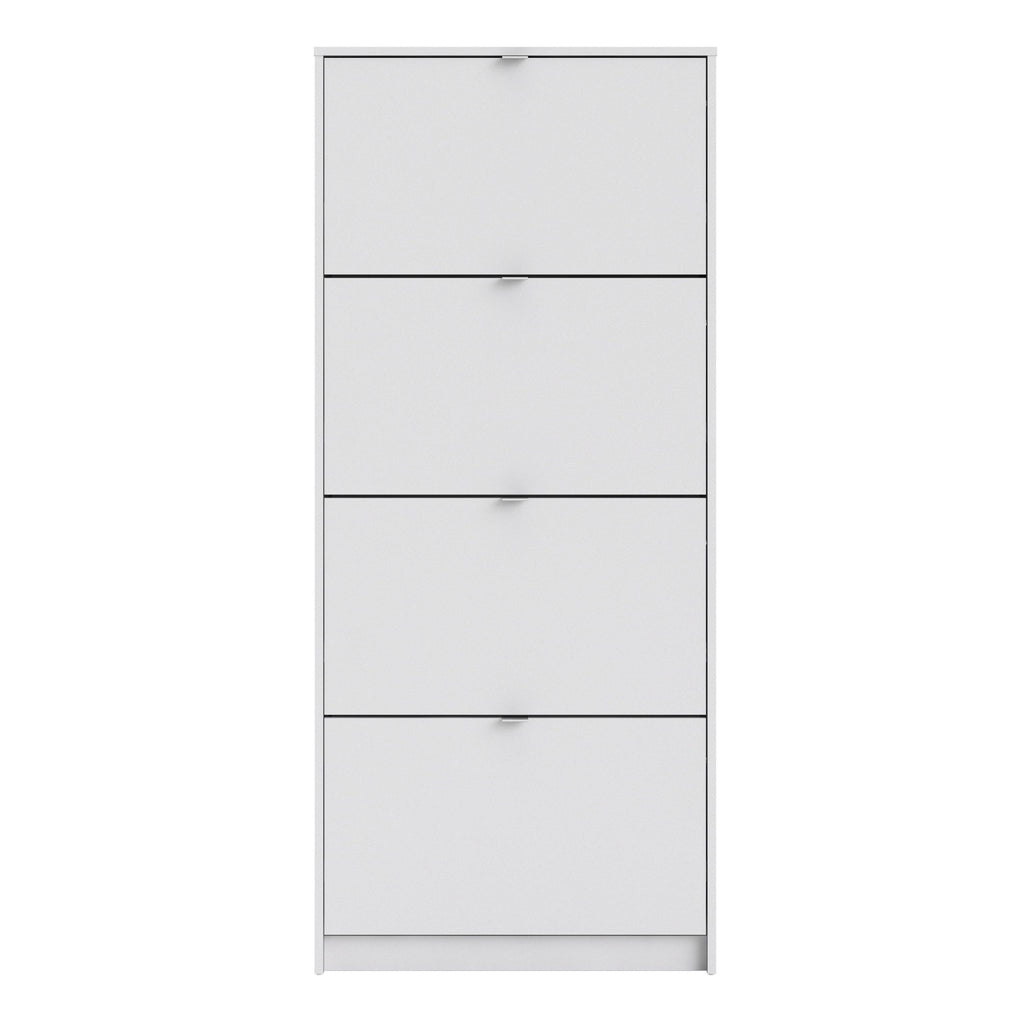 Shoes Shoe Cabinet 4 Flip Down Doors and 2 layers in White - image 2