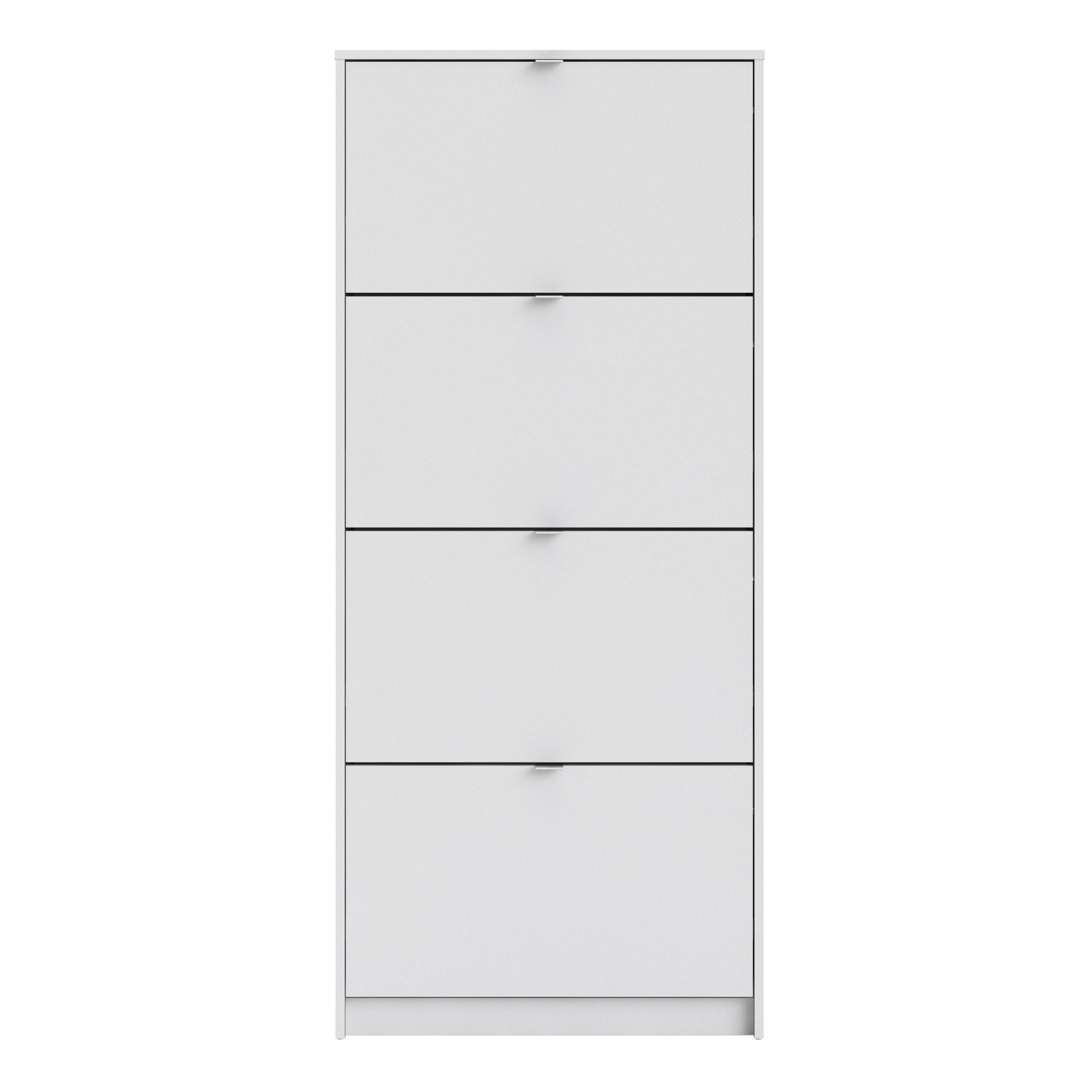 Shoes Shoe Cabinet 4 Flip Down Doors and 2 layers in White - image 2