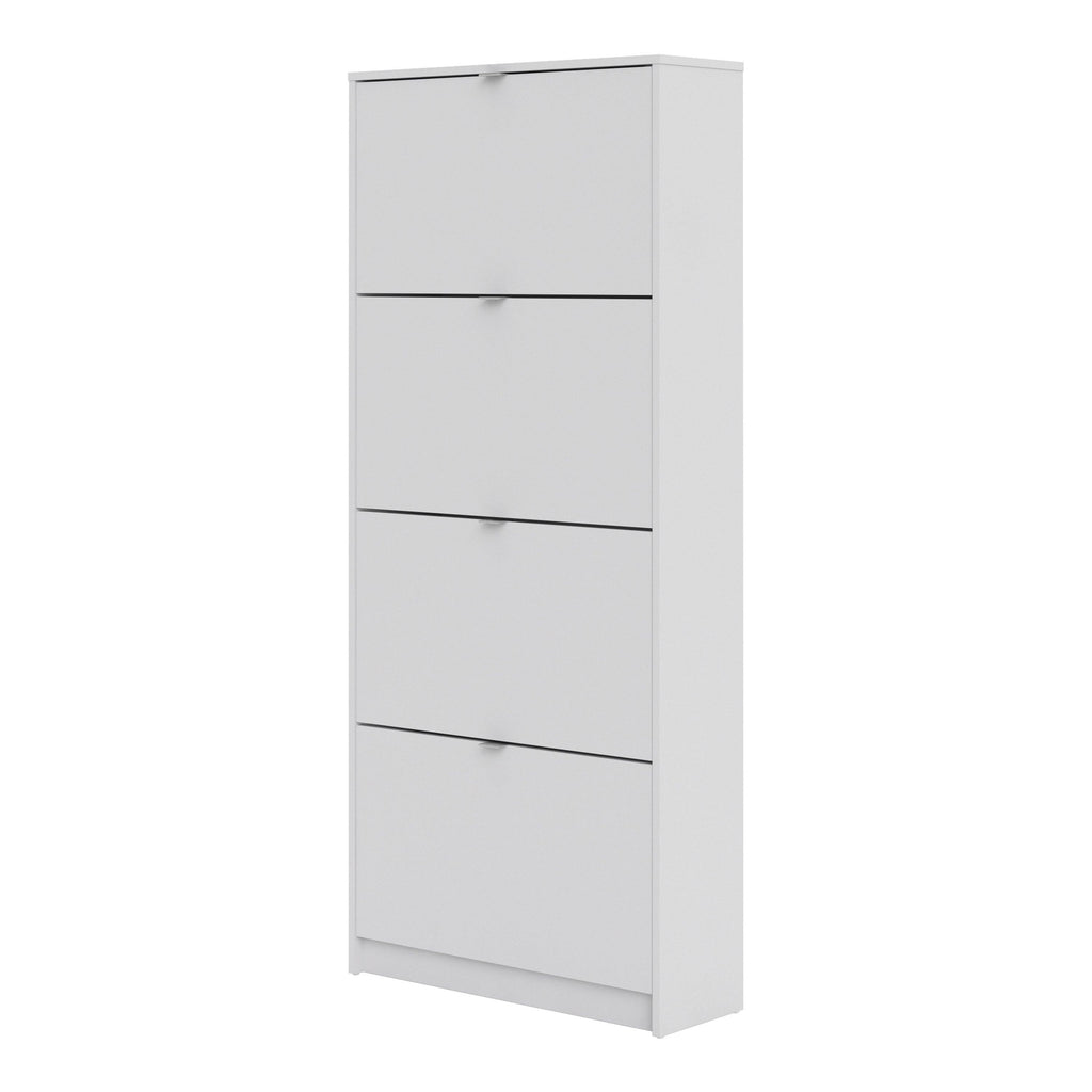 Shoes Shoe Cabinet 4 Flip Down Doors and 2 layers in White - image 3