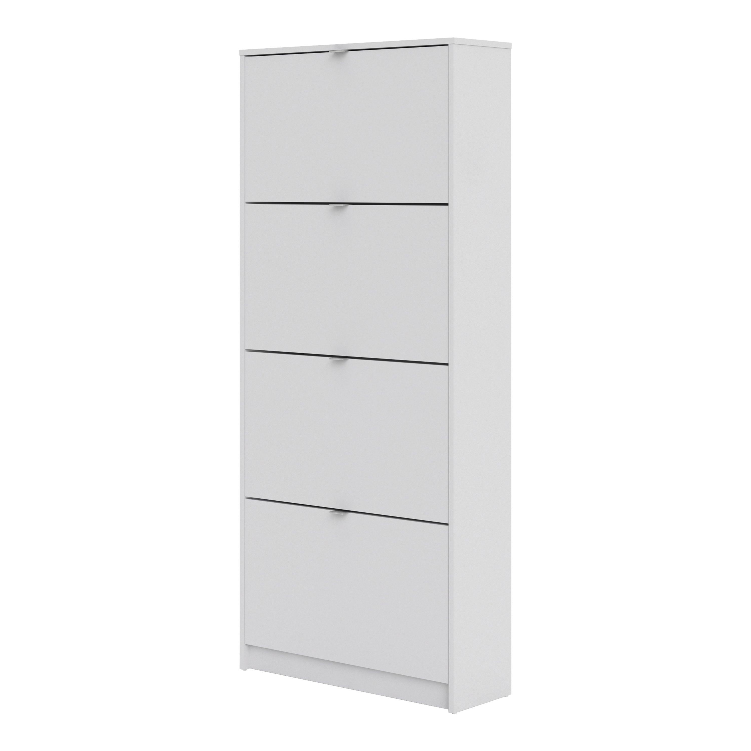 Shoes Shoe Cabinet 4 Flip Down Doors and 2 layers in White - image 3