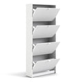 Shoes Shoe Cabinet 4 Flip Down Doors and 2 layers in White - image 4