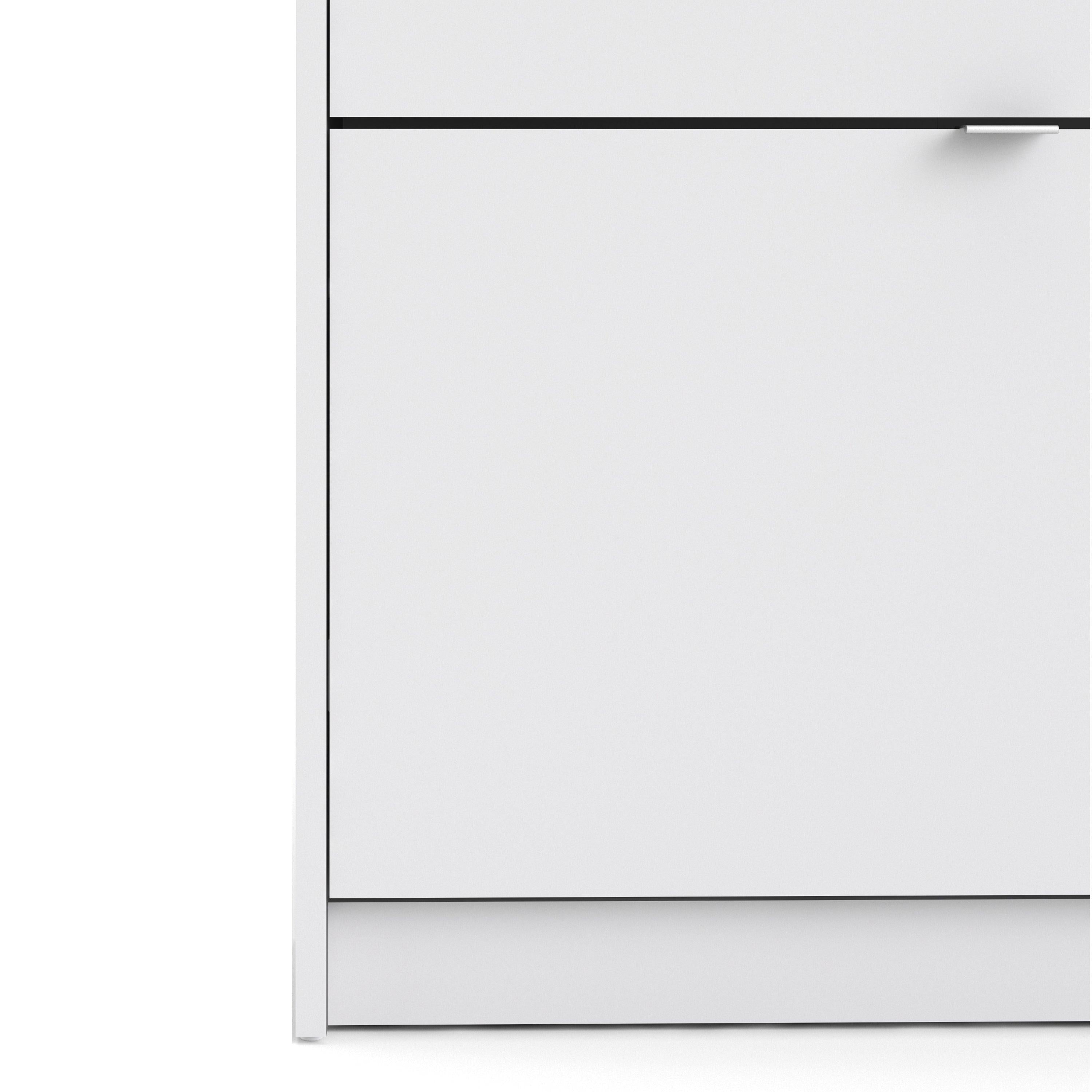 Shoes Shoe Cabinet 4 Flip Down Doors and 2 layers in White - image 8