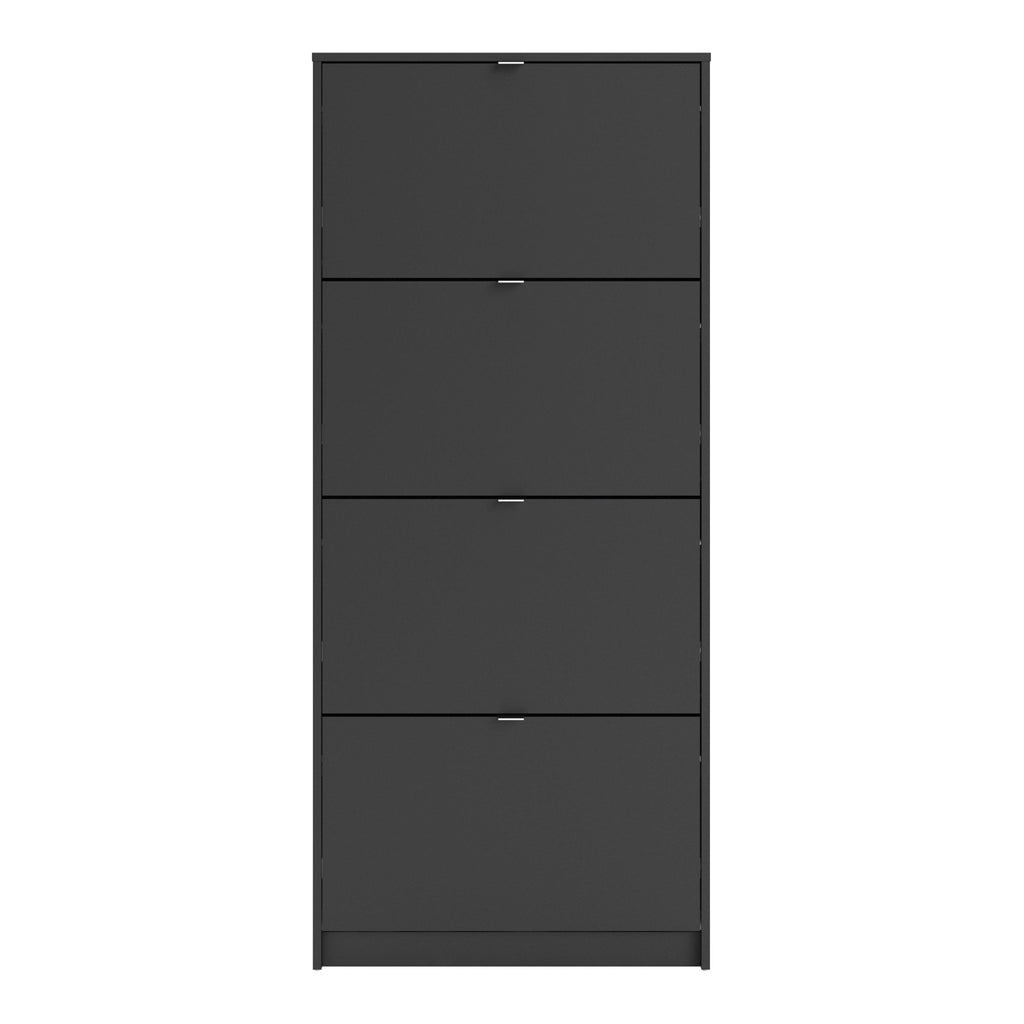 Shoes Shoe Cabinet 4 Flip Down Doors and 2 layers in Matt Black - image 2