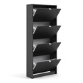 Shoes Shoe Cabinet 4 Flip Down Doors and 2 layers in Matt Black - image 4