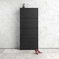 Shoes Shoe Cabinet 4 Flip Down Doors and 2 layers in Matt Black - image 5